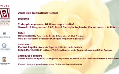 18 Maggio 2018 – Doppio cognome: Diritto o opportunità?