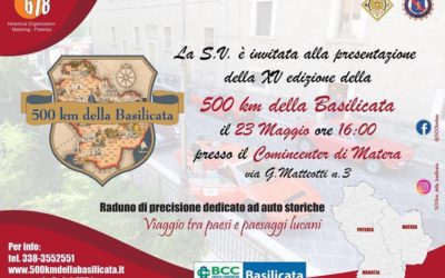 23 Maggio 2018 – XV EDIZIONE DELLA “500 KM DELLA BASILICATA”