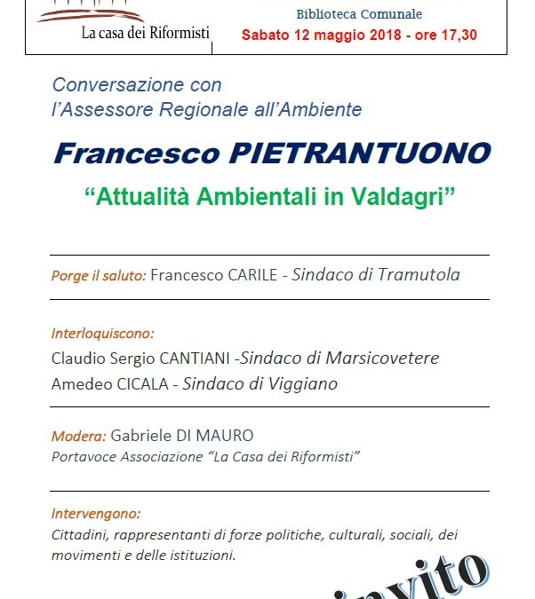 12 Maggio 2018 Conversazione con Francesco Pietrantuono