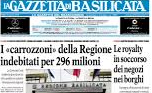 Una delle prime pagine della Gazzetta di Basilicata