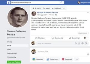 il profilo facebook a nome di Nicola Ferrara